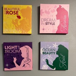 Disney Princess Silhouette Canvas Art - Yellow, Pink, Purple, Green